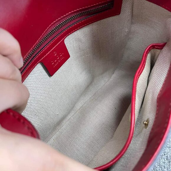 100% Authentic Gucci Lady Web Leather Shoulder Bag - Picture 12 of 15